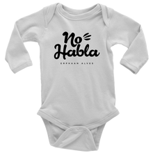 Load image into Gallery viewer, No Habla Baby Bodysuit BLACK print