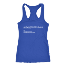 Load image into Gallery viewer, Showroom Standard Def Racerback Tank WHITE print