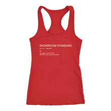 Load image into Gallery viewer, Showroom Standard Def Racerback Tank WHITE print