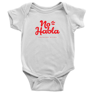 No Habla Baby Bodysuit SS RED print