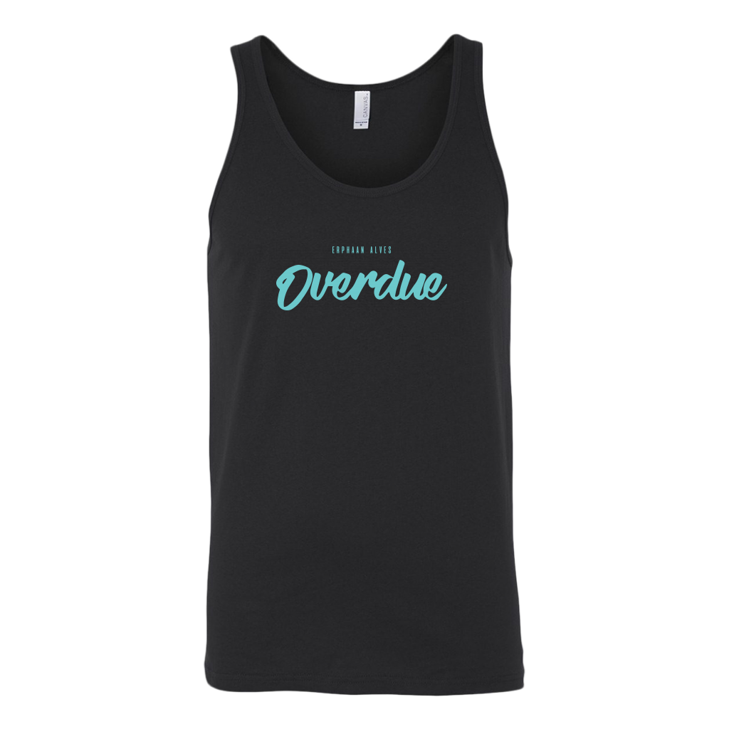 Overdue Unisex Tank TURQ print