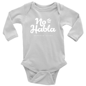 No Habla Baby Bodysuit WHITE print