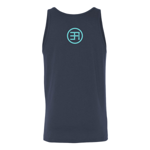 Overdue Unisex Tank TURQ print