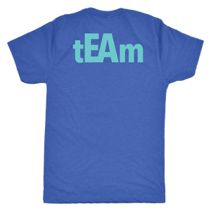 tEAm Large Back TURQ Print  Triblend tee