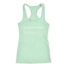 Load image into Gallery viewer, Showroom Standard Def Racerback Tank WHITE print
