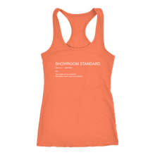 Load image into Gallery viewer, Showroom Standard Def Racerback Tank WHITE print
