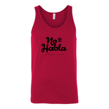 Load image into Gallery viewer, No Habla Unisex Tank BLACK print
