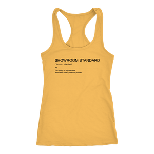 Showroom Standard  Def Racerback Tank BLK print