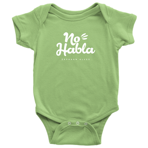 No Habla Baby Bodysuit SS WHITE print