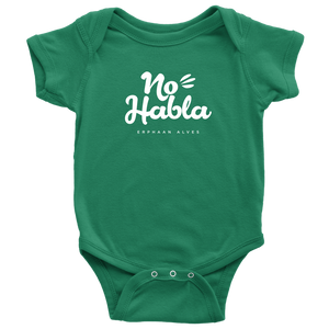 No Habla Baby Bodysuit SS WHITE print