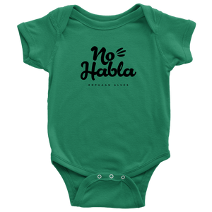 No Habla Baby Bodysuit SS BLACK print