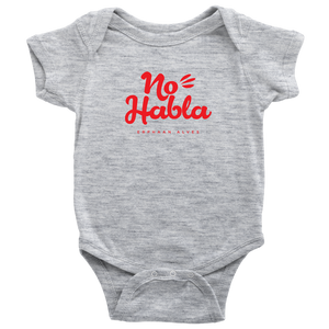 No Habla Baby Bodysuit SS RED print