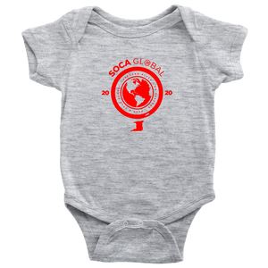 Soca Global Baby Bodysuit RED print