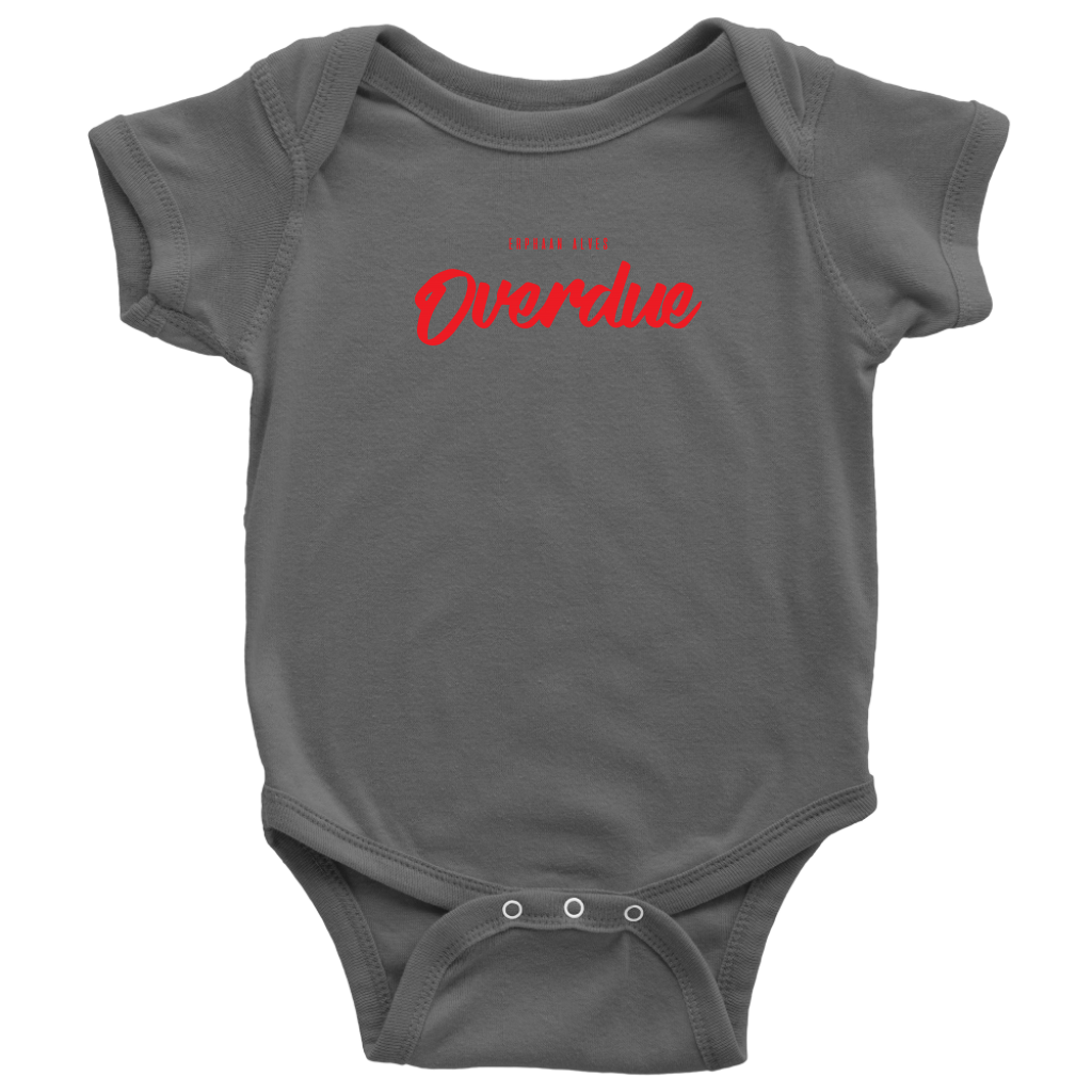 Overdue Baby Bodysuit SS RED print