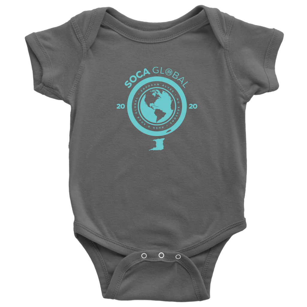 Soca Global Baby Bodysuit TURQ print