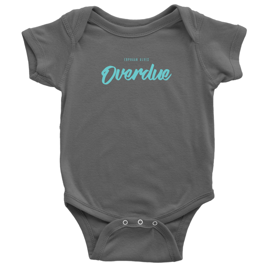 Overdue Baby Bodysuit SS TURQ print