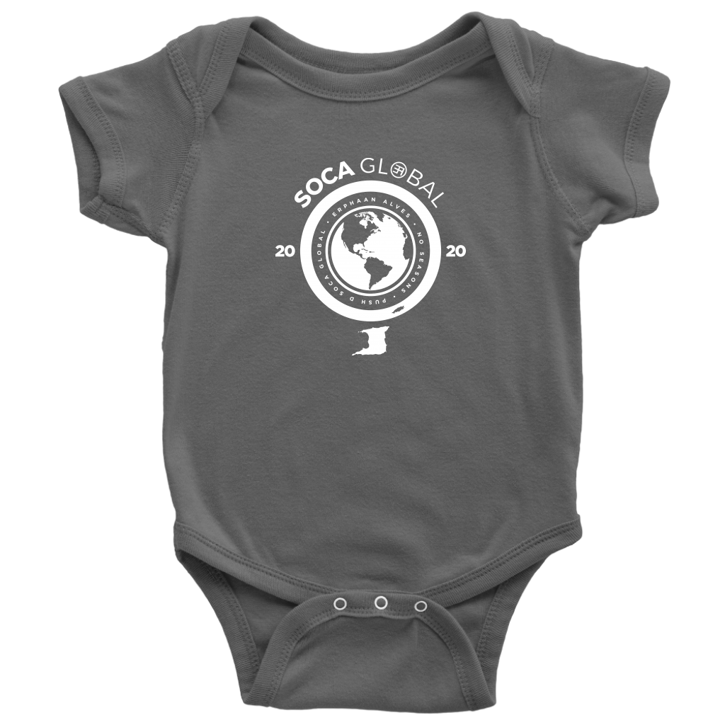 Soca Global Baby Bodysuit  WHITE  print
