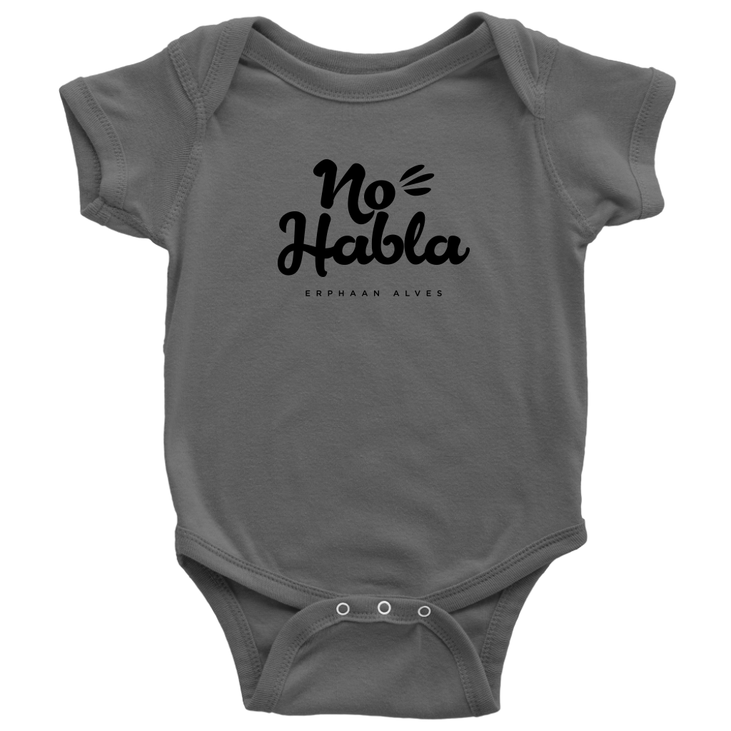 No Habla Baby Bodysuit SS BLACK print