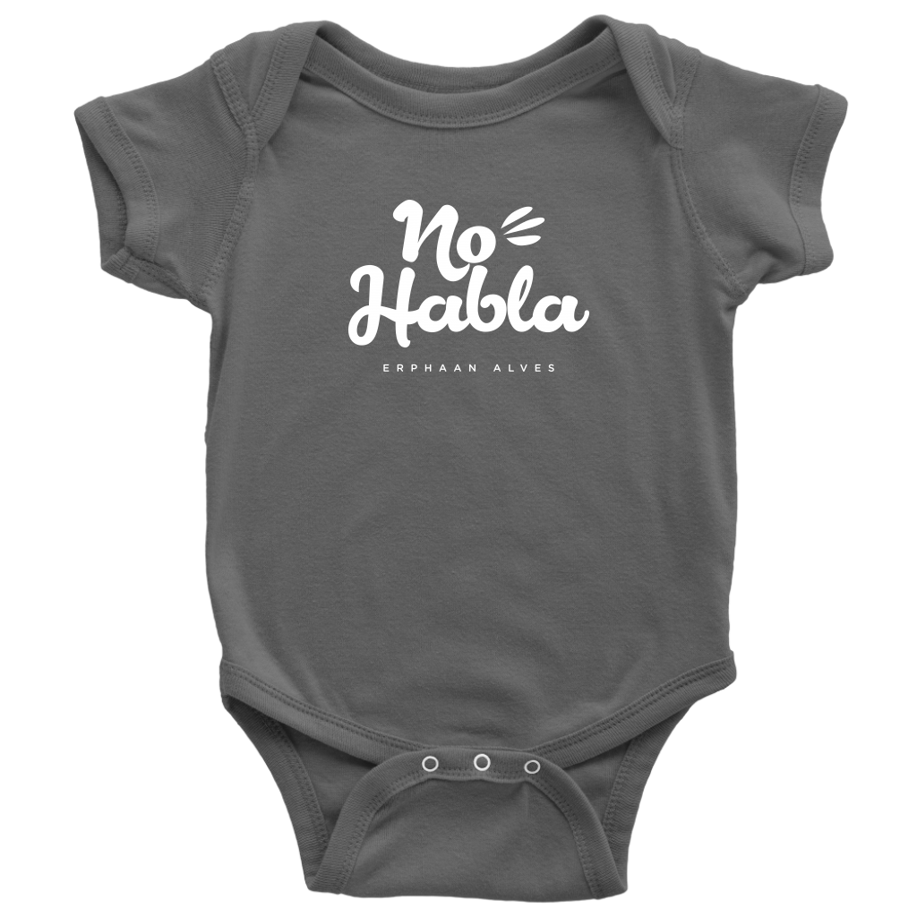 No Habla Baby Bodysuit SS WHITE print