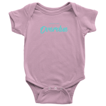 Load image into Gallery viewer, Overdue Baby Bodysuit SS TURQ print
