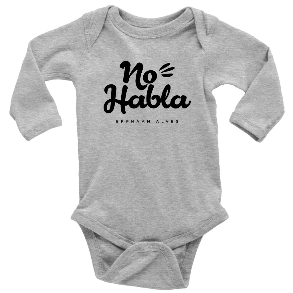 No Habla Baby Bodysuit BLACK print