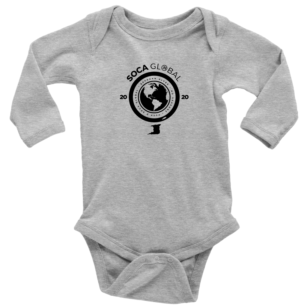 Soca Global Baby Bodysuit Long Sleeve BLACK print