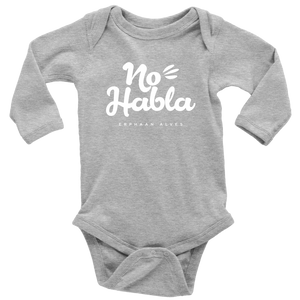 No Habla Baby Bodysuit WHITE print