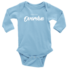 Load image into Gallery viewer, Overdue Baby Bodysuit WHITE print

