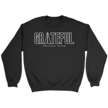 Load image into Gallery viewer, Grateful Crewneck Sweatshirt WHITE Print
