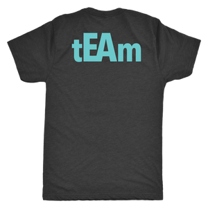 tEAm Large Back TURQ Print  Triblend tee