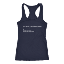 Load image into Gallery viewer, Showroom Standard Def Racerback Tank WHITE print
