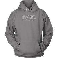 Load image into Gallery viewer, Grateful Unisex Hoodie WHITE Print
