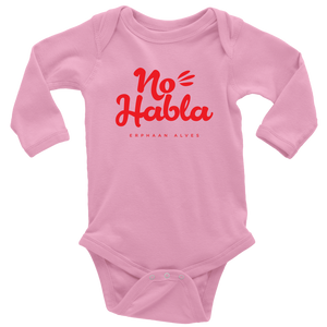 No Habla Baby Bodysuit RED print