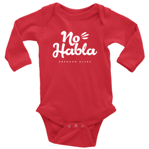 No Habla Baby Bodysuit WHITE print