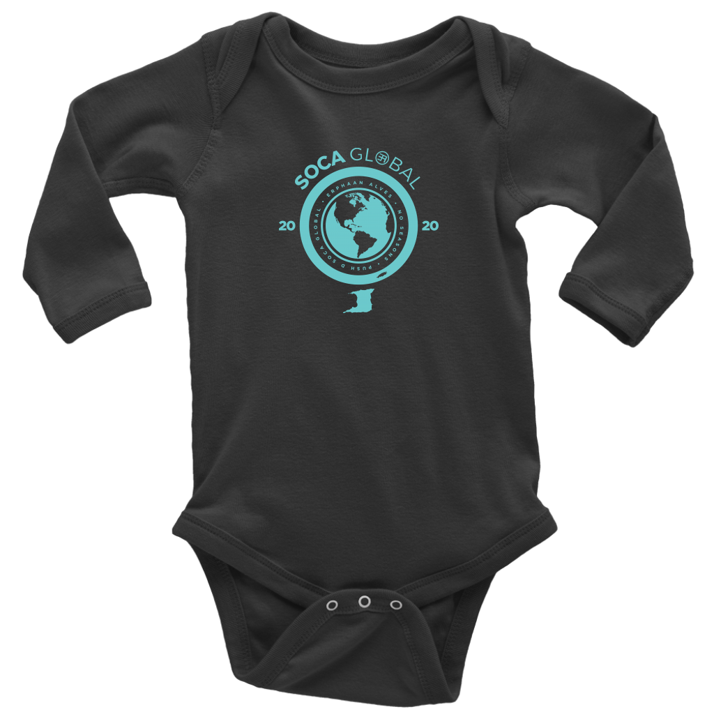 Soca Global Baby Bodysuit Long Sleeve TURQ print
