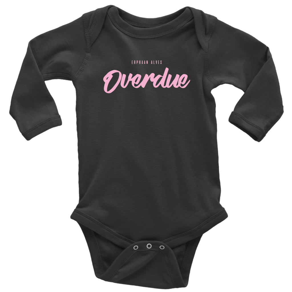 Overdue Baby Bodysuit PINK print