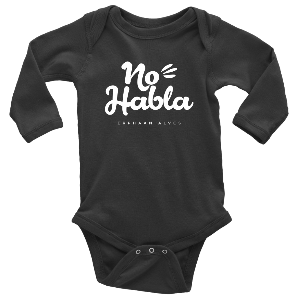 No Habla Baby Bodysuit WHITE print
