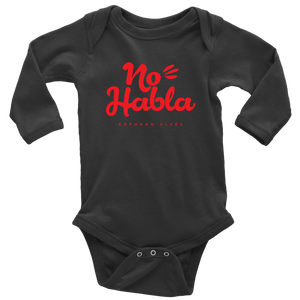 No Habla Baby Bodysuit RED print